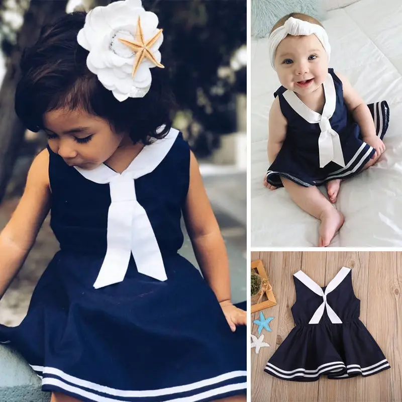 Emmababy детское летнее платье без рукавов в морском стиле для девочек праздвечерние