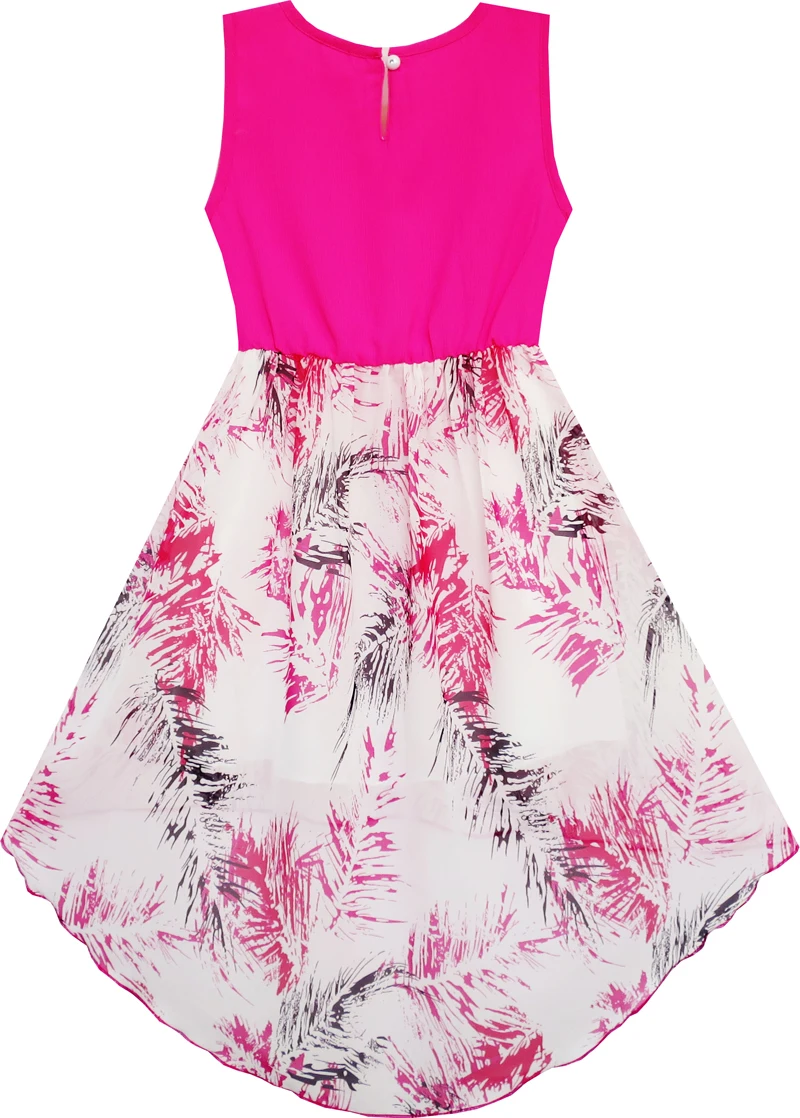 Sunny Fashion платья для девочек Цветок Девушка Платье Привет-Ло Макси Хлопок и Шифон