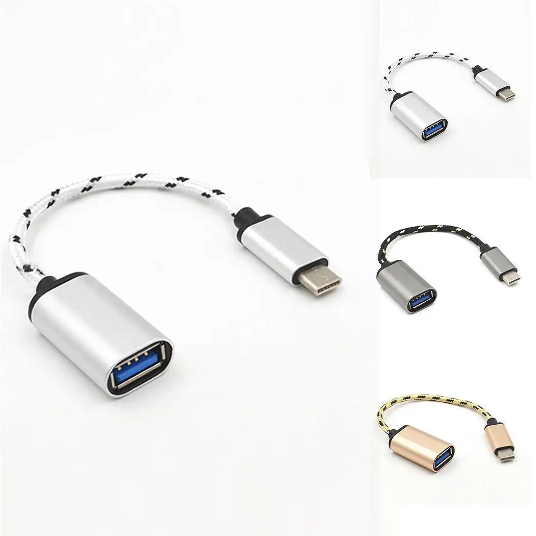 Тип C 3 1 к USB Женский нейлон 19 см 14 6 г переплетение один заголовок конвертер
