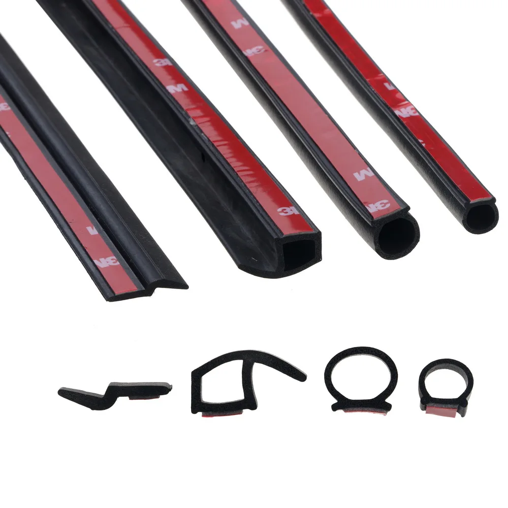 

2 Meter EPDM rubber Weatherstrip Car Door Seal Strip Big D Z P Type Waterproof Sound Insulation Soundproof auto seal 3M adhesive
