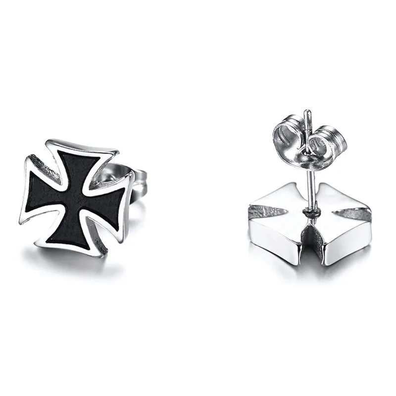 2 шт. серьги гвоздики Рыцари темплар Железный крест уха Пирсинг Нержавеющая сталь