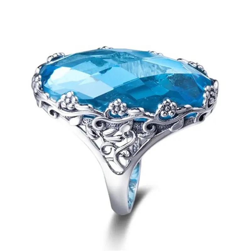 Модное винтажное кольцо небесно синего цвета для женщин и мужчин 7 2ct размер 6