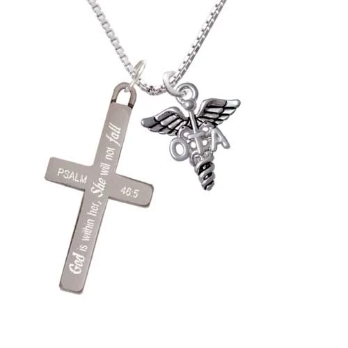 Кадуцеус ОТА она не будет падать крест ожерелье|Подвески| |