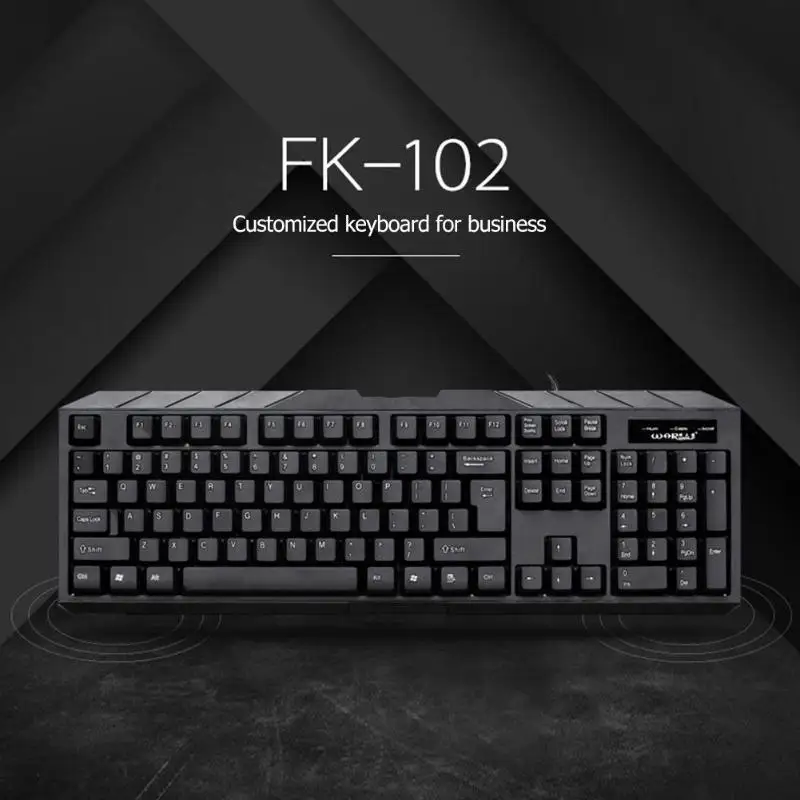 2019 WARWOLF Business Keyboard 104 Keys Waterproof Wired for Office Tablet Desktop FK-102 Black New Arrival | Компьютеры и офис