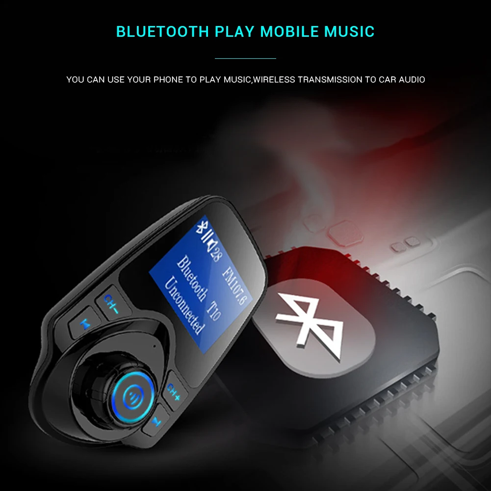 Автомобильный MP3 плеер с большим экраном и Bluetooth fm передатчик функцией громкой