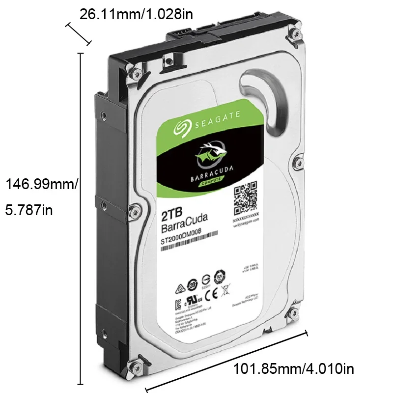 Жесткий диск Seagate 2 ТБ внутренний жесткий HDD для настольного компьютера 2000 Гб 7200