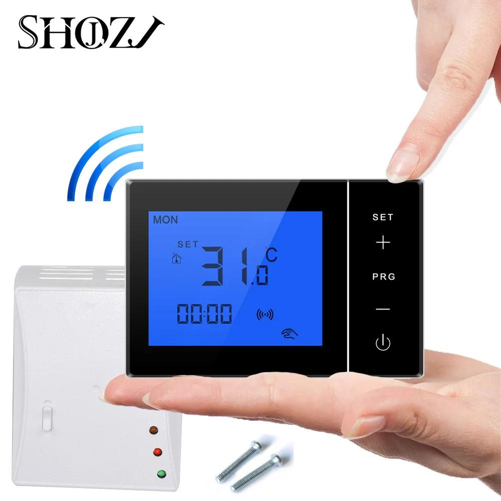 wireless Control of Adjustable Gas Boiler with Receiver RF transmitter Mounting Plate digital temperature controller smarthouse |
