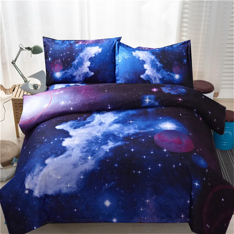 Fantasy Nebula 3D Print Bedding Set Modern Galaxy Sanding Duvet Cover Starry Sky Bedclothes Twin Full Size41