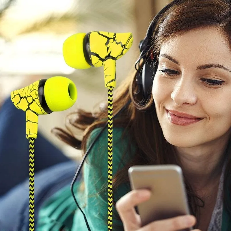 In Ear вкладыши проводные наушники крутые стильные бусины кракле гарнитура одним