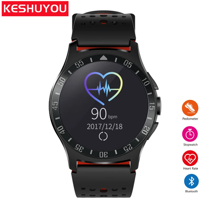Bluetooth Смарт часы KESHUYOU KY009 мужские android пульсометр шагомер телефон носимые