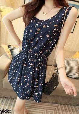 

Summer Shivering Dress Fashion Waist Shivering A A-line Skirt Woman Sleeveless Leisure Time Vest Skirt Tide Foreign Trade 30