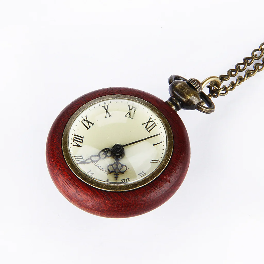 New Korean version of the retro small convex circle Roman scale red box pocket watch personality | Наручные часы