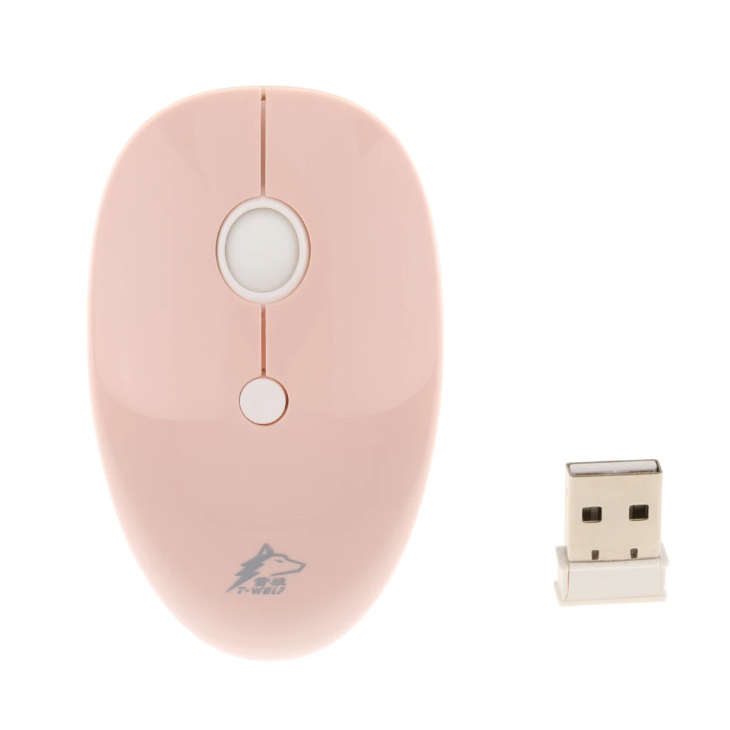 Тонкая беспроводная мышь с usb приемником розовая оптическая меньшим уровнем