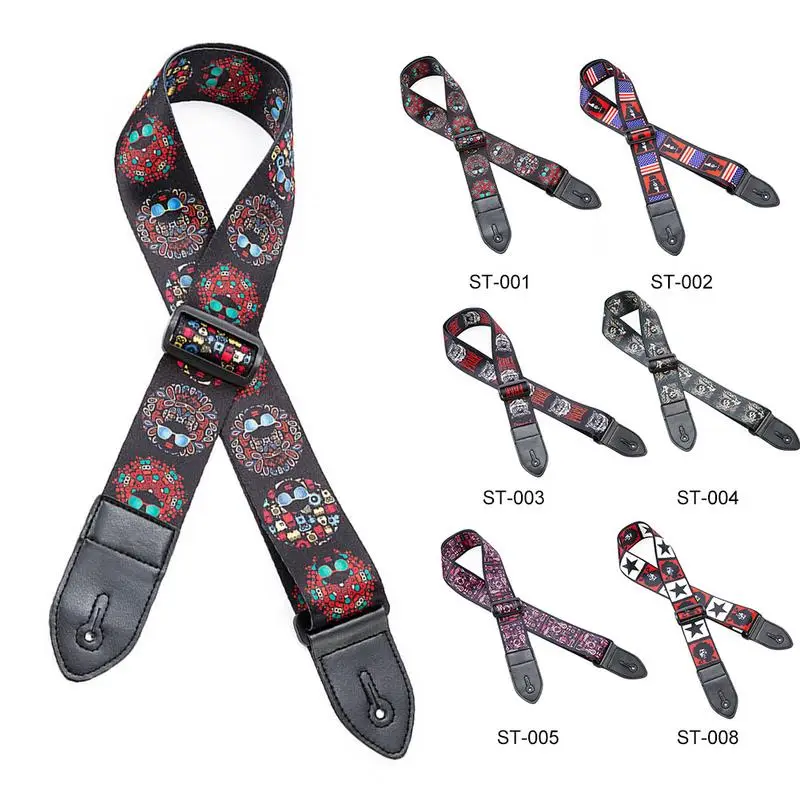 61 &quotгитарный ремень кожаный регулируемый для акустической электро и бас гитары