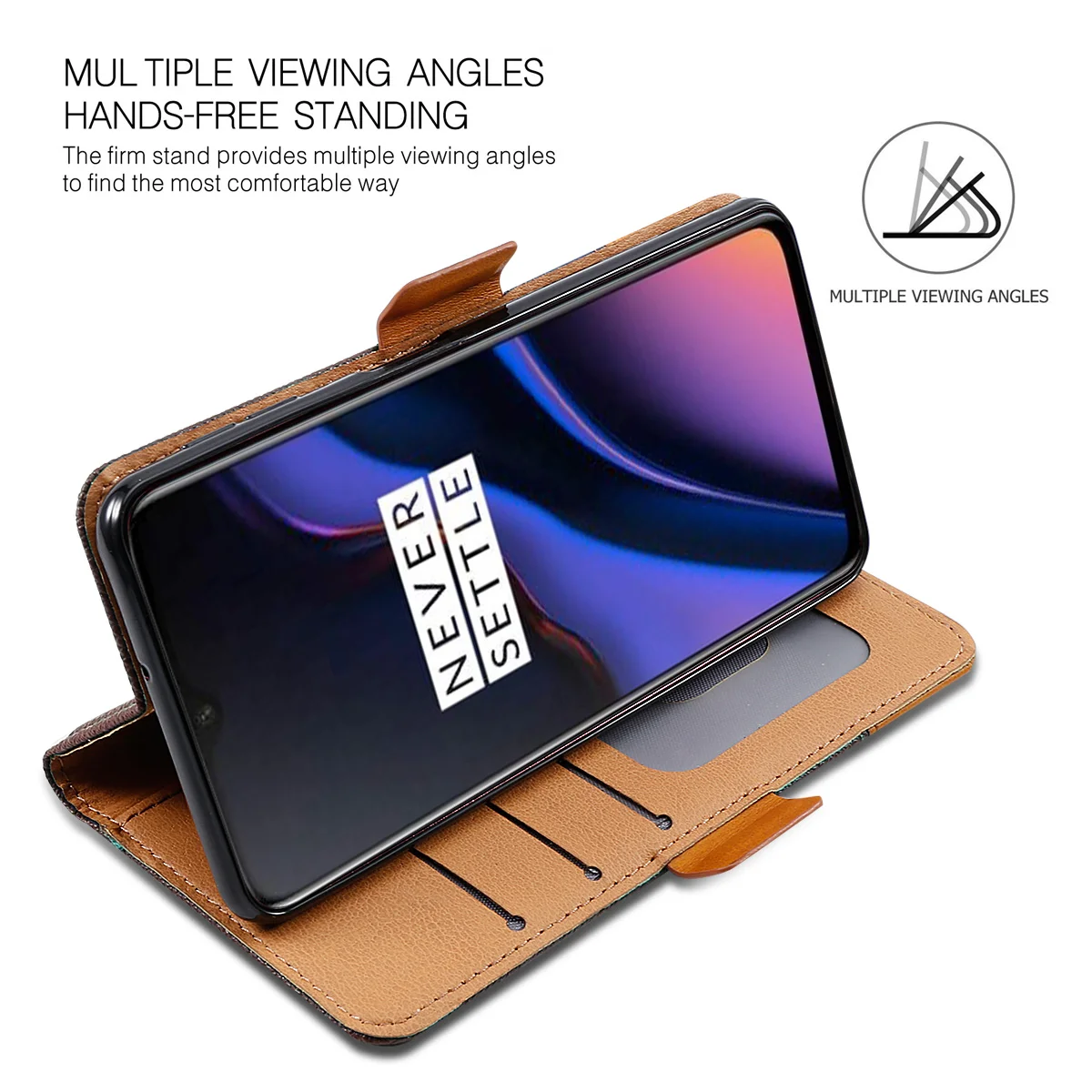 Чехол для Oneplus 7 Pro роскошный двойной цветной книжка с магнитной подставкой из