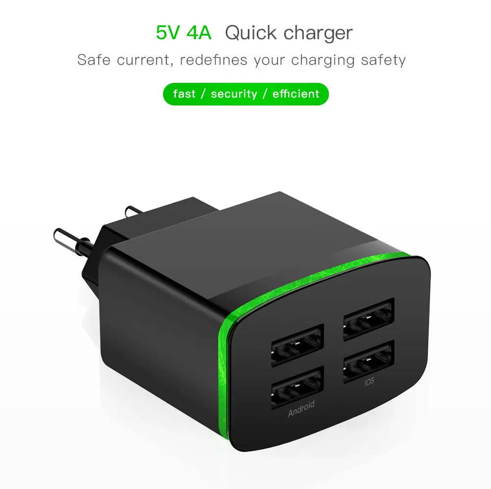 Bakeey 4USB порта зарядное устройство для телефона адаптер штепсельная вилка