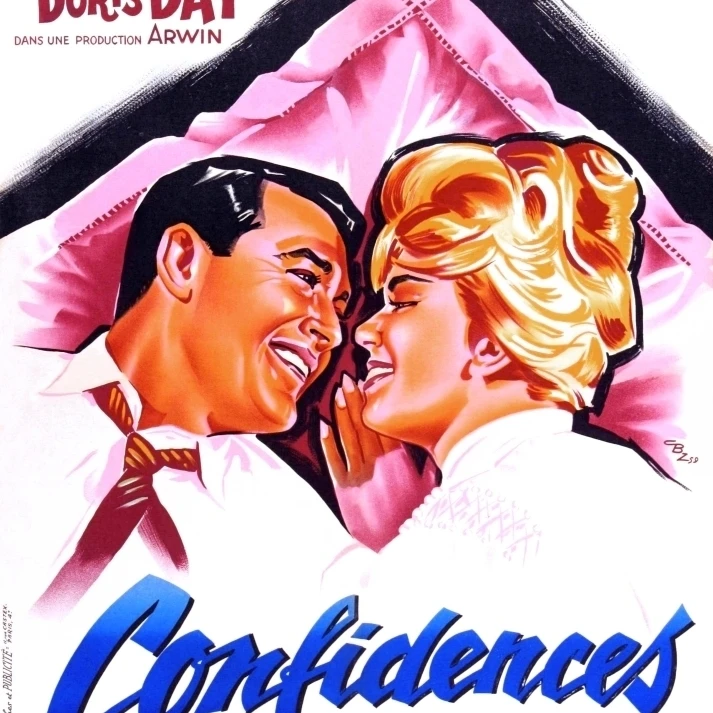 Подушка Talk (Aka Confidences Sur L'Oreiller) слева: Cary Grant Doris Day 1959 фильм плакат Masterprint (11x17) | Дом