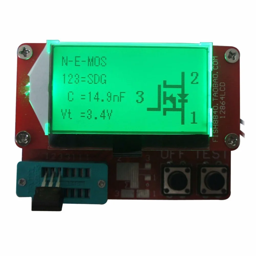 Тестер транзисторов MOS/ PNP / NPN MOSFET тестер с ЖК дисплеем Mega328 ESR 12864 | Электронные