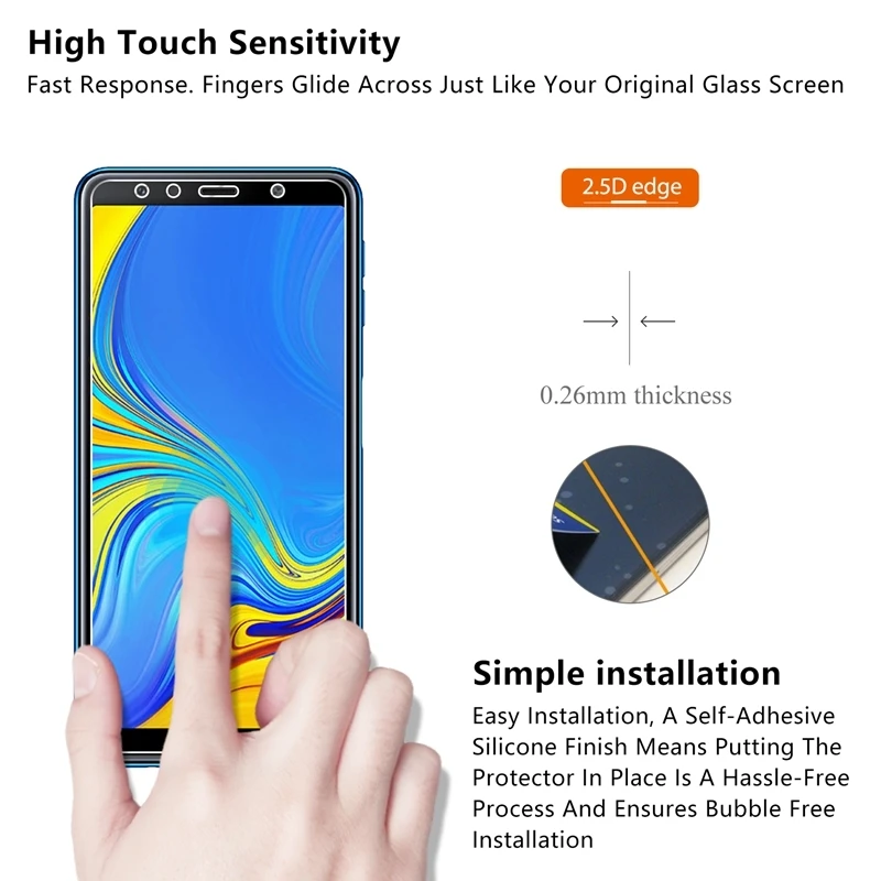 Защитное закаленное стекло 2.5D для Samsung Galaxy A7 2018 защитная пленка экрана Защитная