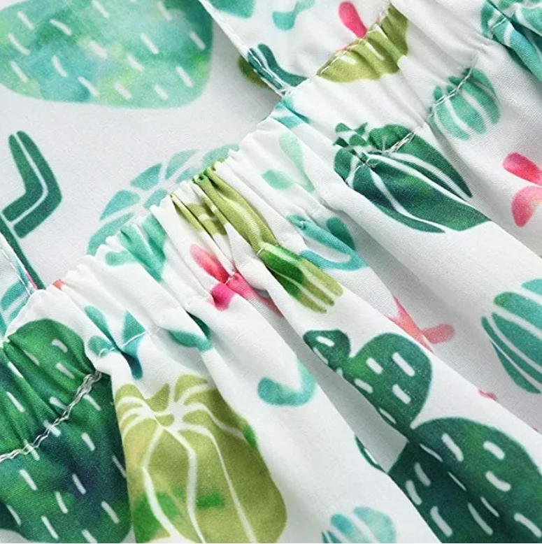 Summer Toddler Baby cactus Floral Print Vest Sleeveless Backless Romper Jumpsuit Bebek giyim roupa infantil menina | Детская одежда и