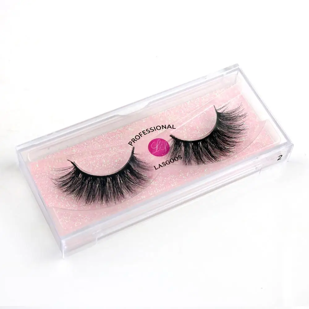 LASGOOS 4 Boxed Pink Glitter Mink Fur 3D Messy Eye Lashes Fake Eyelashes Set W-02 W-04 W-06 W-07 | Красота и здоровье