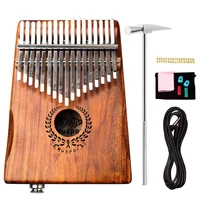 muspor keys thumb piano eq kalimba mbria acacia wood link speaker electric pickup with bag cable tuner hammer for beginner