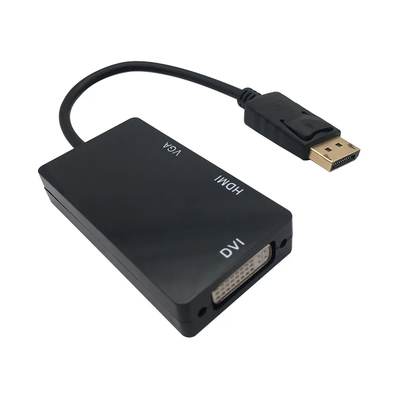 3 в 1 DisplayPort DP к HDMI DVI VGA адаптер кабель 1080P порт дисплея конвертер разъем для ПК