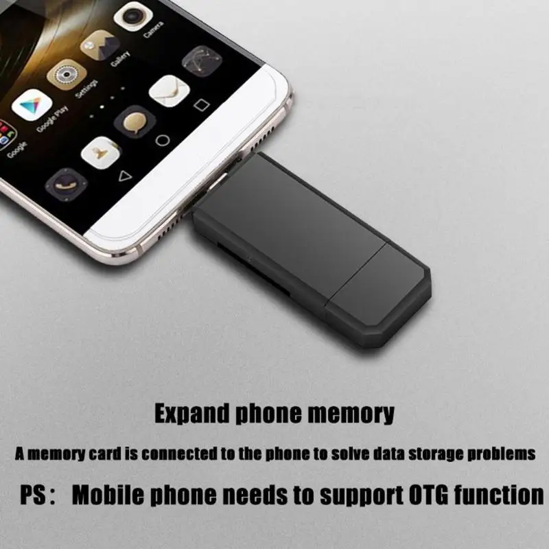 Type C + Micro USB 3 в 1 OTG кардридер многофункциональный высокоскоростной USB2.0 памяти для