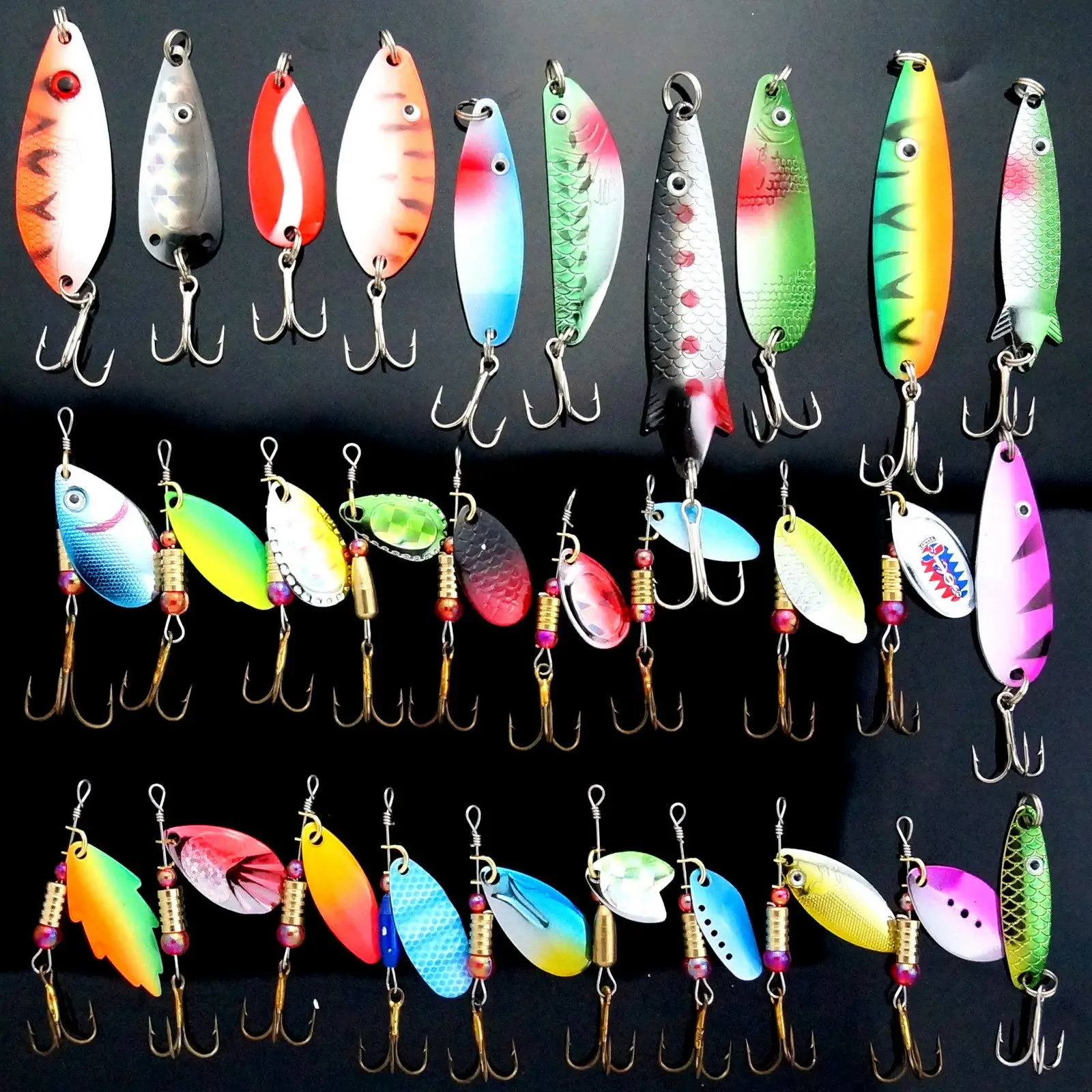 30 шт. рыболовные приманки Спиннеры|hook adhesive|tackle boxhook and line fishing tackle |