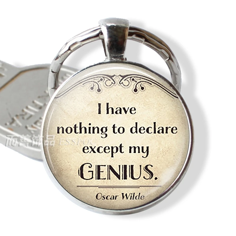 Брелок-цепочка с подвесками вдохновляющие цитаты Оскара вильда стеклянный купол