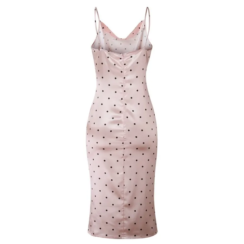 Пляжное платье в горошек с принтом летнее Vestidos Mujer S XL без бретелек на бретельках