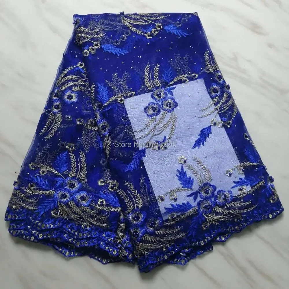 

African Tulle Lace Fabric 2019 African French Lace Fabric High Quality With Beads Stones Nigerian Embroidery Tulle French Lace