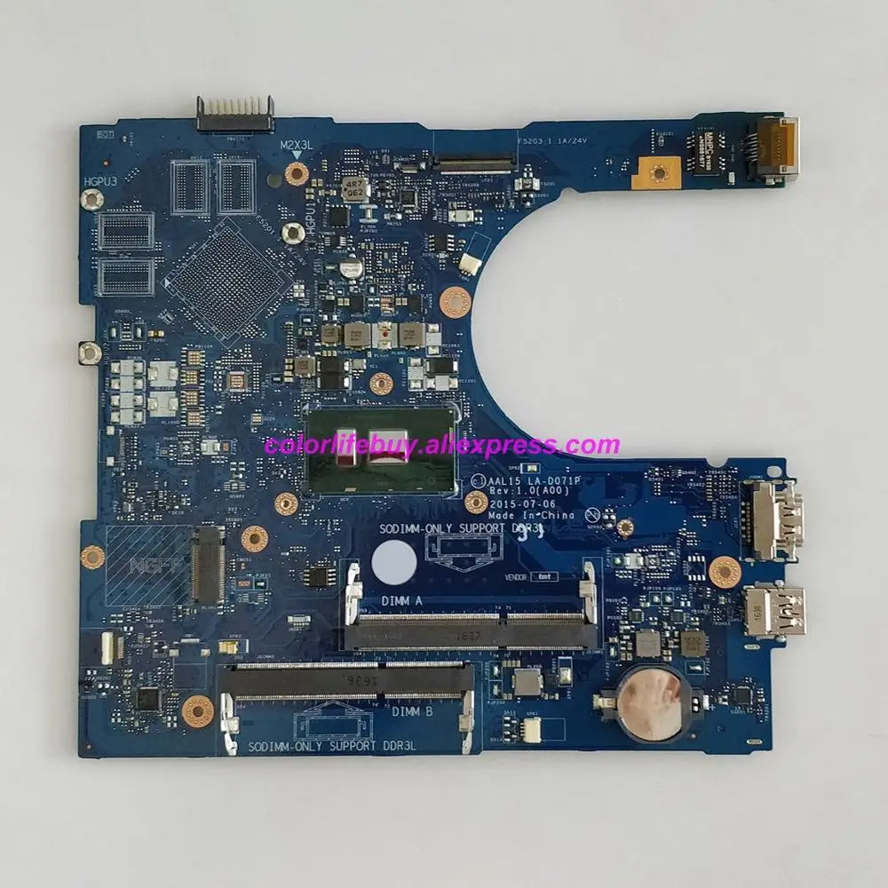 

Genuine CN-086V8H 086V8H 86V8H AAL15 LA-D071P REV:1.0(A00) I7-6500U CPU Laptop Motherboard for Dell Inspiron 15 5559 Notebook PC