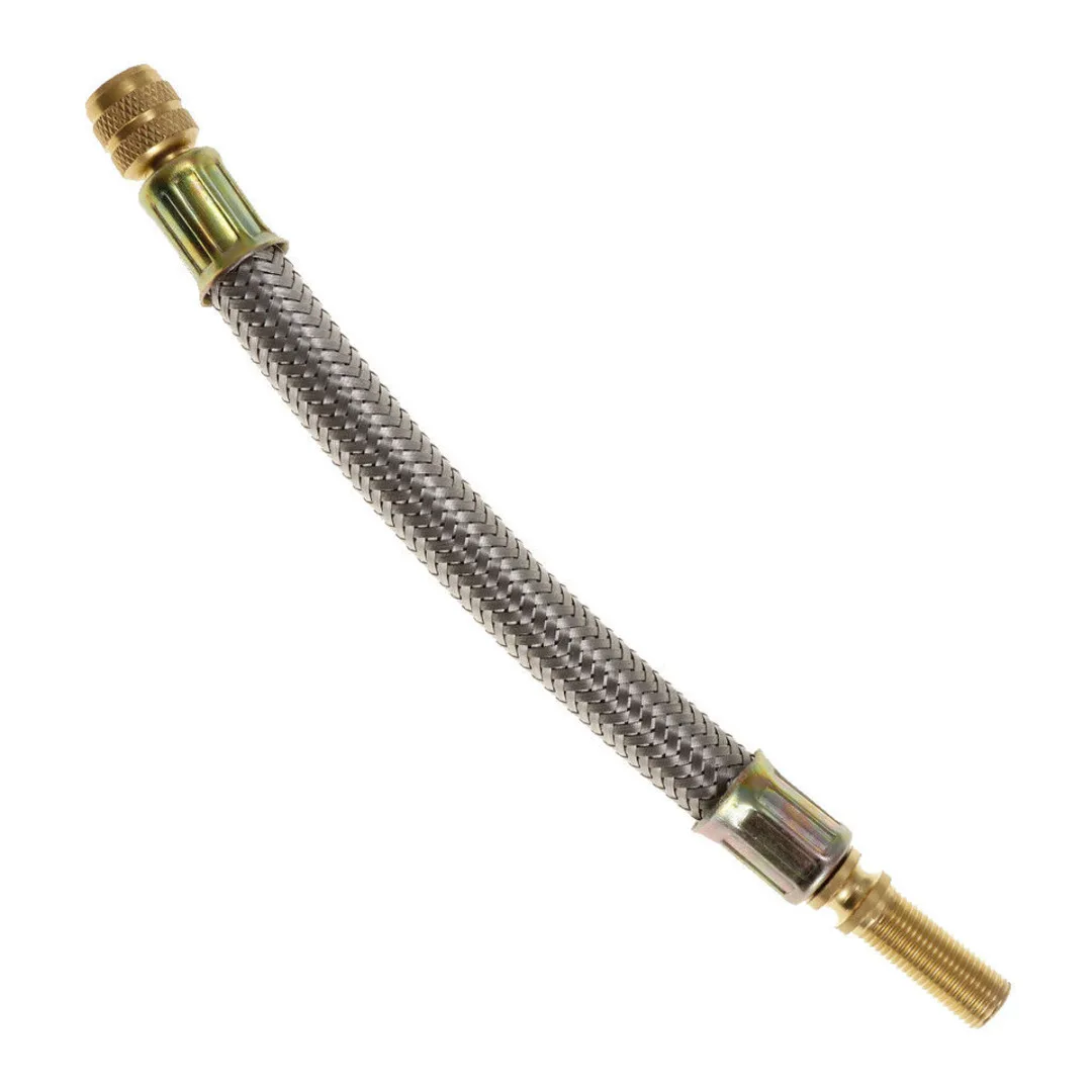 New Arrival 1pc 150mm Stainless Steel Braided Flexible Hose Car Wheels Tyre Valve Stems Extensions Tube Adapter