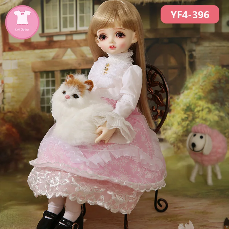 Одежда BJD 1/4 кукла белое розовое Цветочное платье для тела куклы RL YF4 до 34/