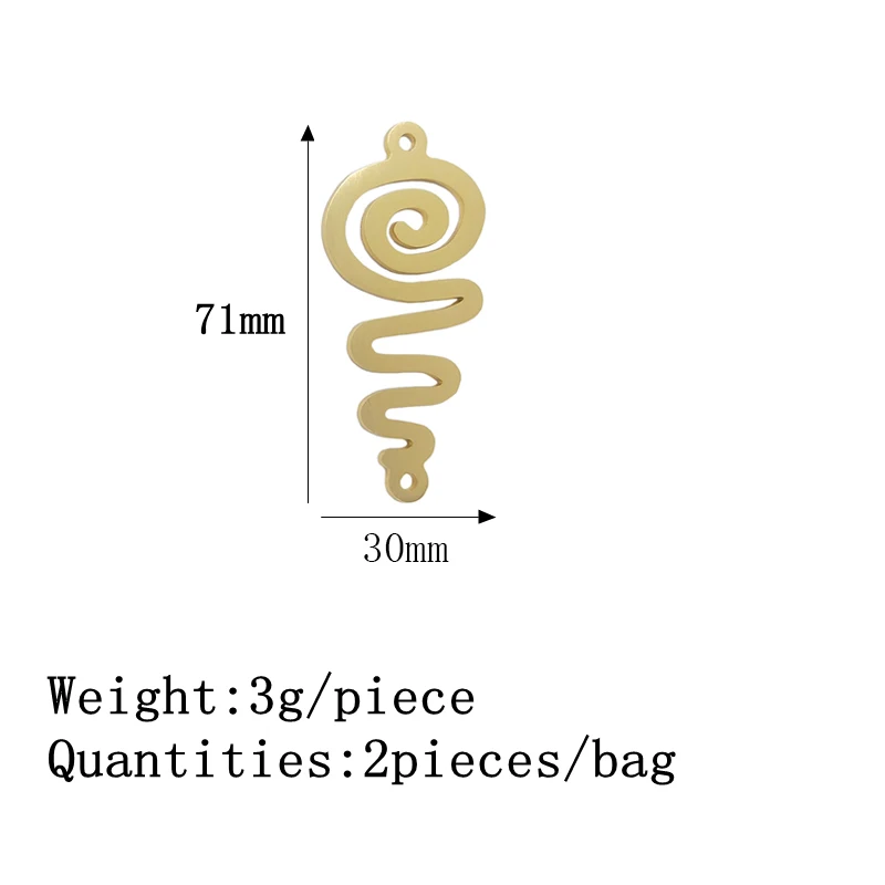 Новинка 2019 подвеска в виде изогнутой линии из золотого алюминиевого сплава с