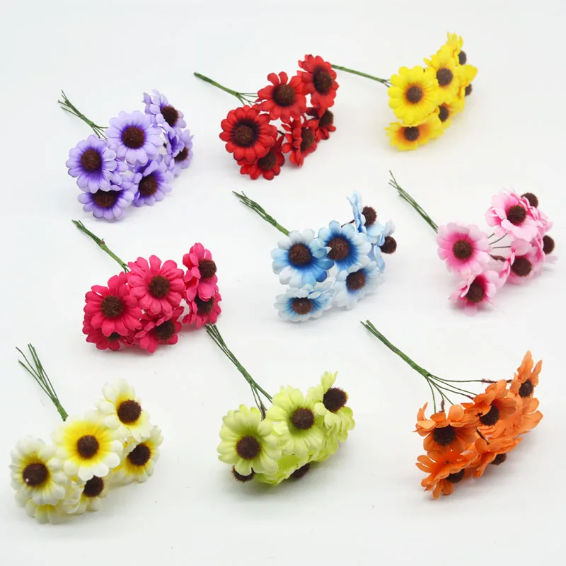 6 шт маленький Искусственный Букет маргариток для домашнего свадебного