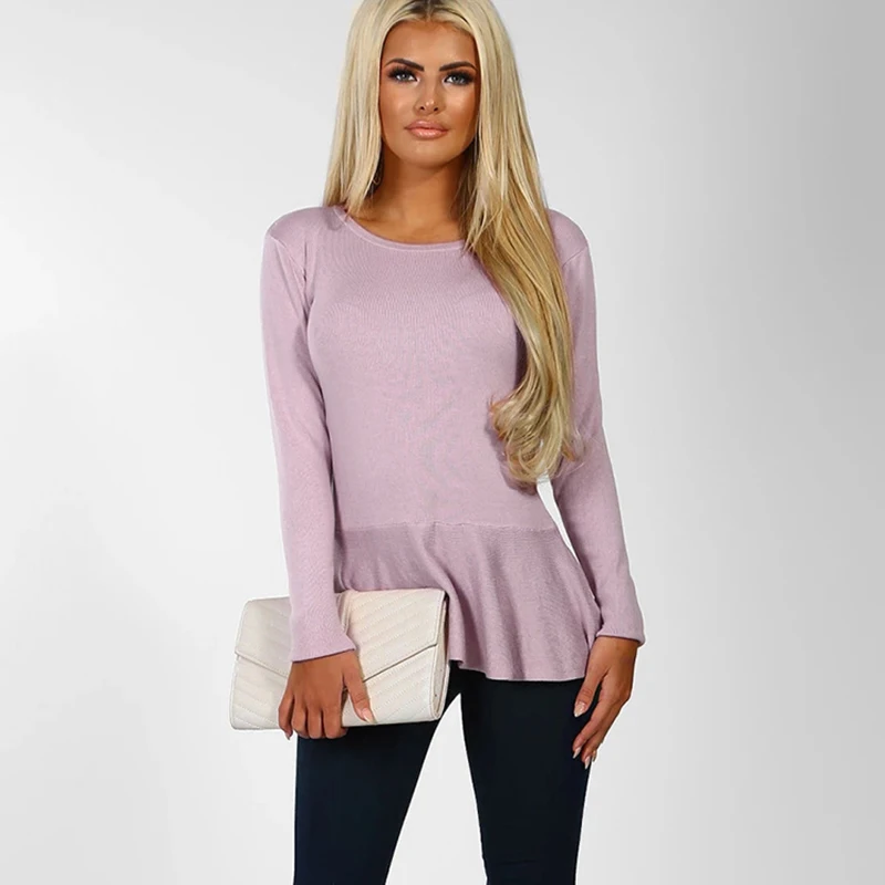 Женская модная пикантная трикотажная футболка с круглым вырезом и бантом