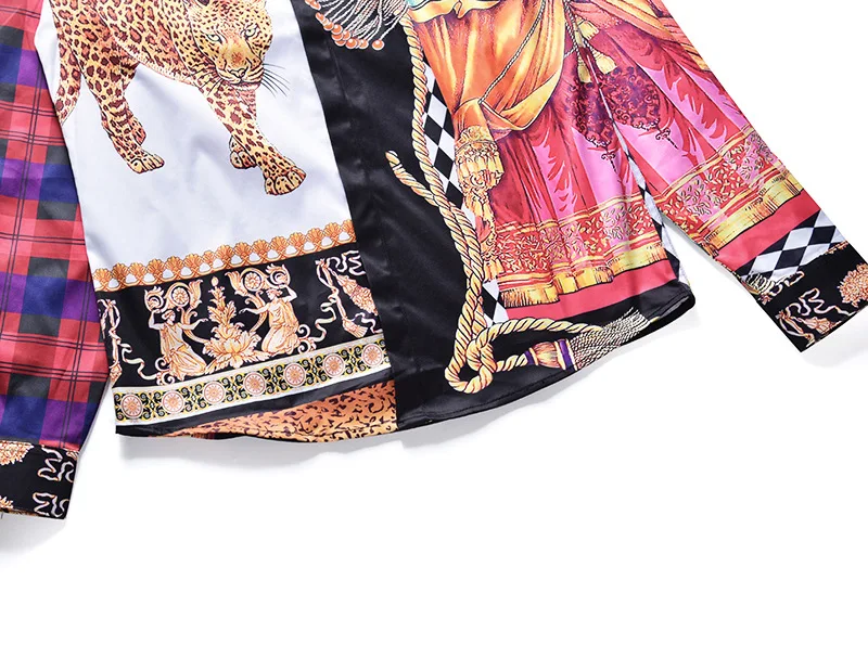 XIMIWUA 2019 New Arrival Fashion Luxury Men Shirts Long Sleeve 3d Print Patchwork Color Hawaiian Shirt Camisas Para Hombre | Мужская