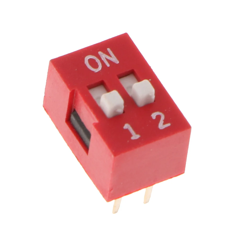 Baoblaze 10 Pieces Red 2.54mm Pitch 1 2 3 4 5 6 8 Position Way Slide Type DIP Switch | Обустройство дома