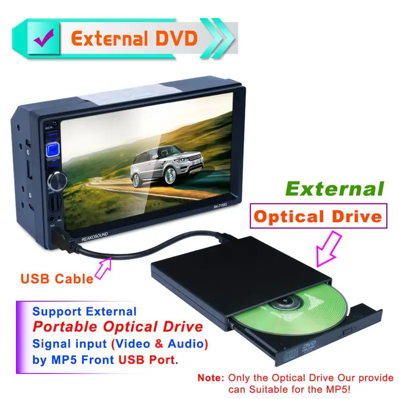 Портативный внешний сверхскоростной cd-rom Автомобильный CD/DVD плеер диск Поддержка