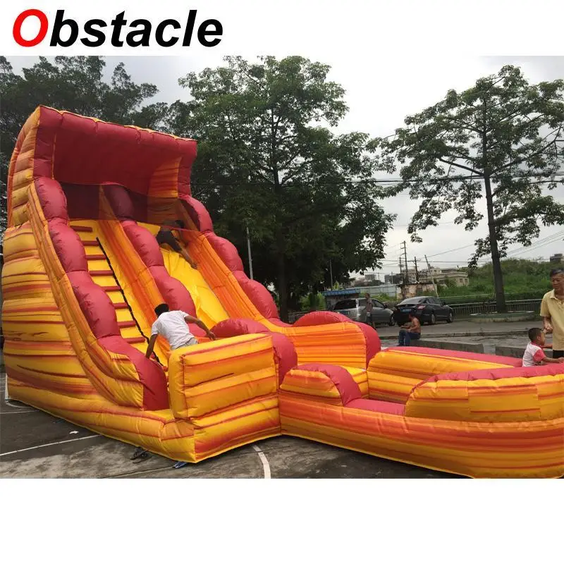 

Hot sale 8mL*3.5mW rental business use bright color inflatable slide with pool inflatable water slide amusement park equipment