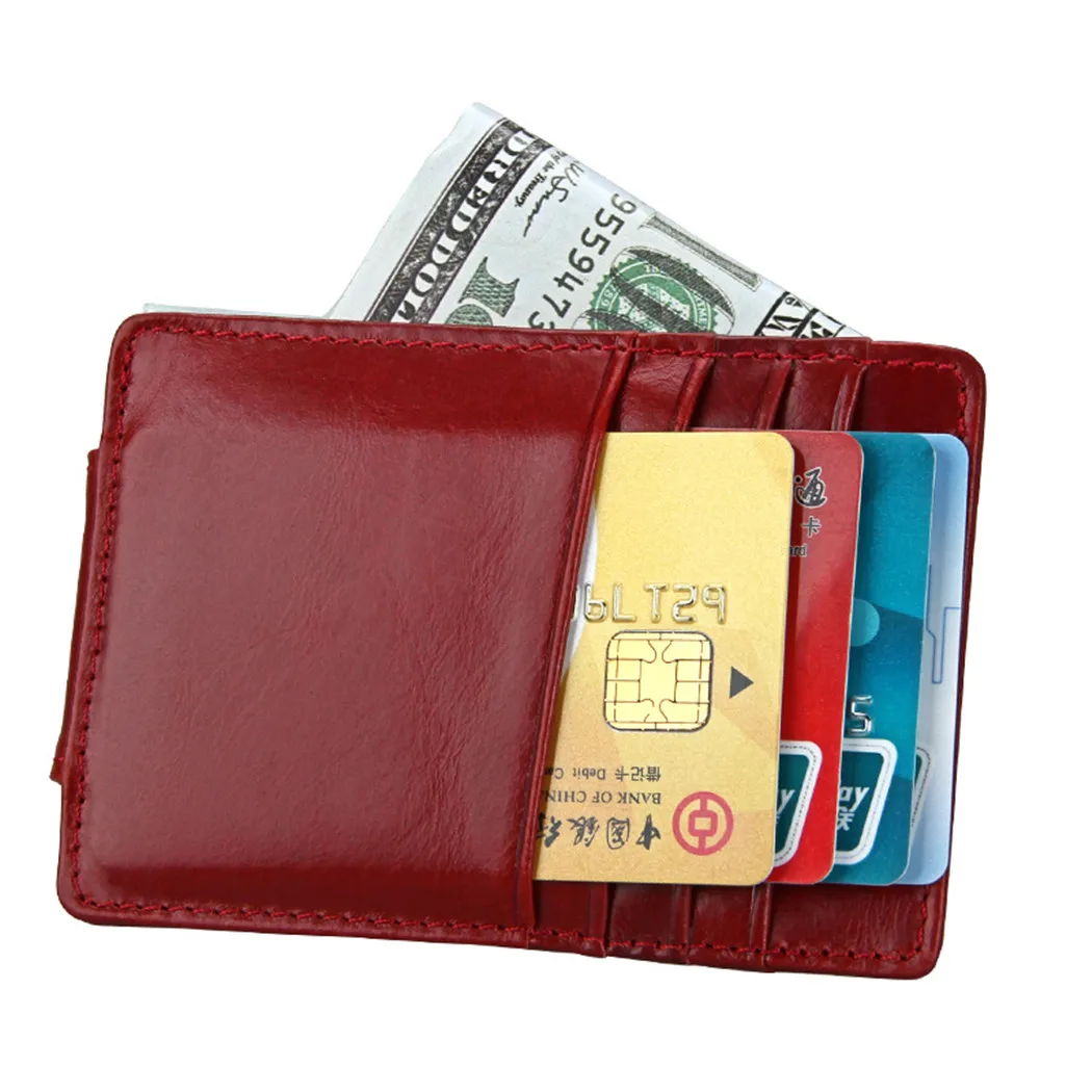 Анти RFID Кожаный деловой кошелек мужской ретро чехол для карт тонкий передний