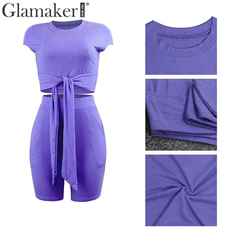 Женский трикотажный комбинезон Glamaker короткий из двух предметов эластичный
