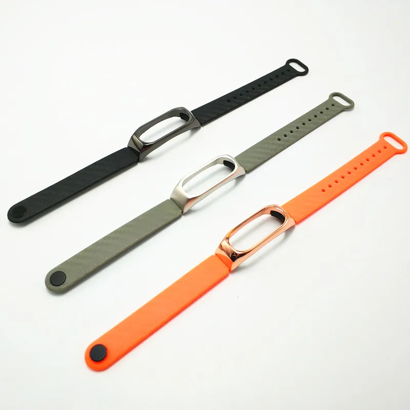 Ремешок Mi Band 3 4 для Xiaomi 2 силиконовый ремешок с металлическим корпусом смарт