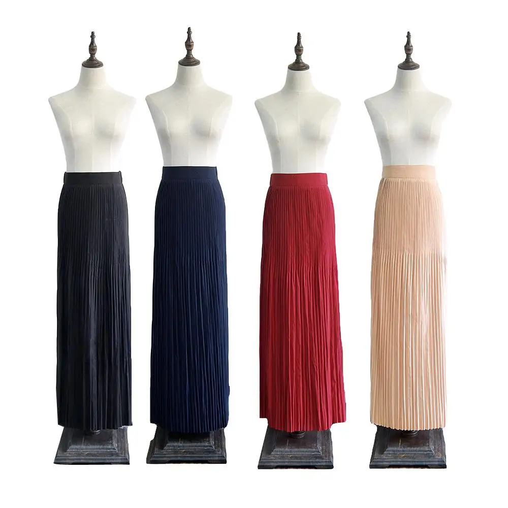 Faldas Largas Verano Mujer Moda 2019 Весна Осень Корейская женская шифоновая плиссированная