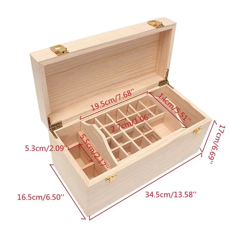 

20-30 Lots Portable Storage Box Organizer Wooden Essential Oil Box for 15ml Bottles Storage Case Organizer With Handle Woode