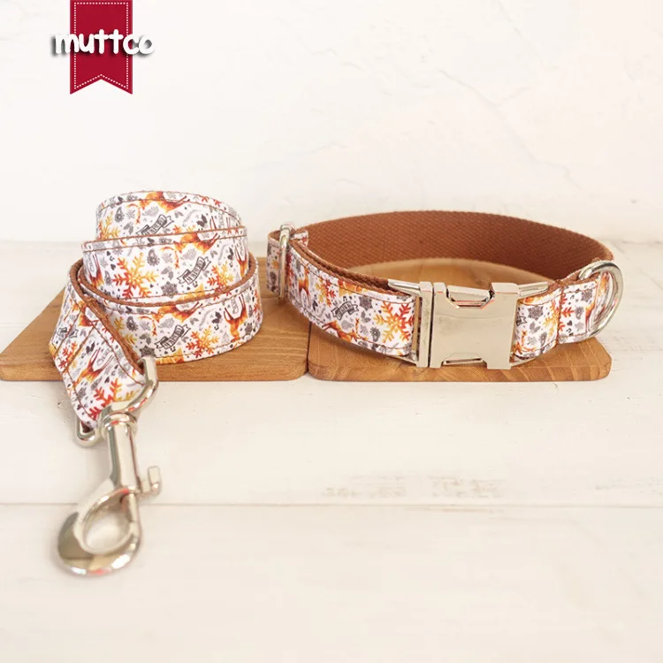 

Holiday Snow And Goats Christmas Accessory Handmade Small Or Large Size Pet Collar Teddy Sapphire Dog Collars And Leashes Set
