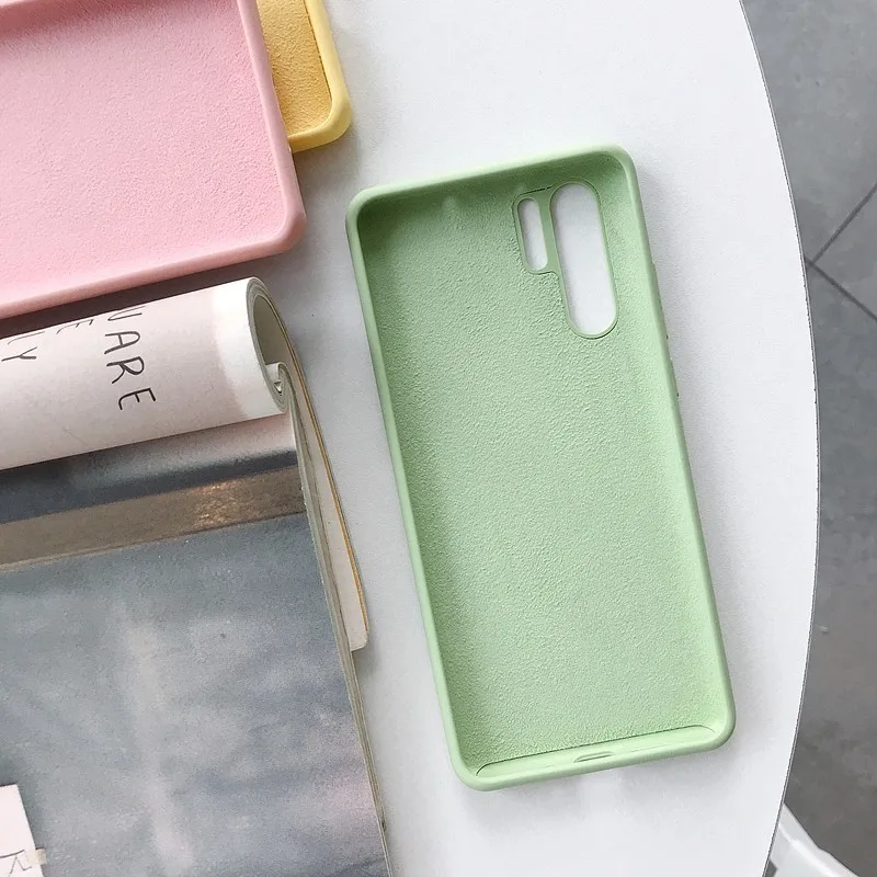 Роскошный мягкий жидкий силиконовый чехол для Huawei P30 Pro Sillicon с полной защитой