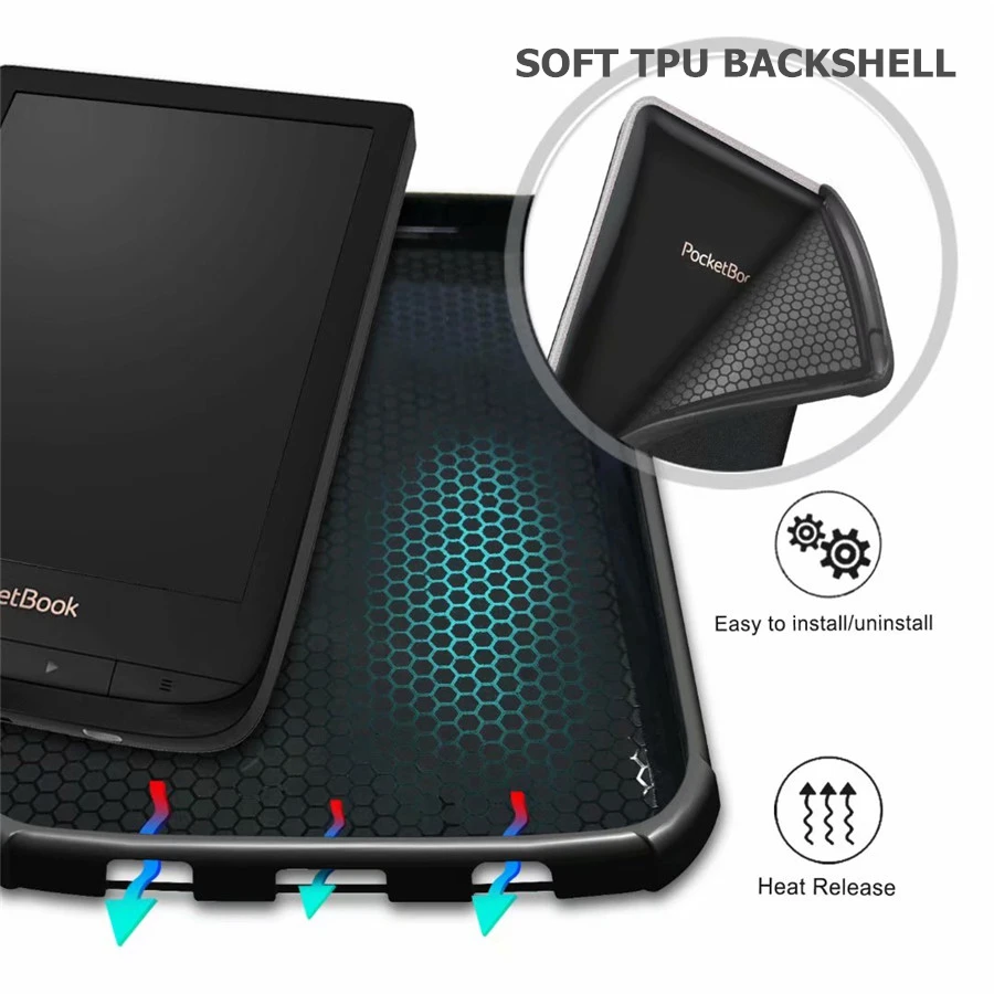 Мягкий Магнитный чехол для PocketBook 616 627 632 умный Touch Lux 4 Basic 2 HD 3 чехол|Чехлы планшетов